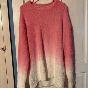 SHEIN Pink to White Gradient Sweater